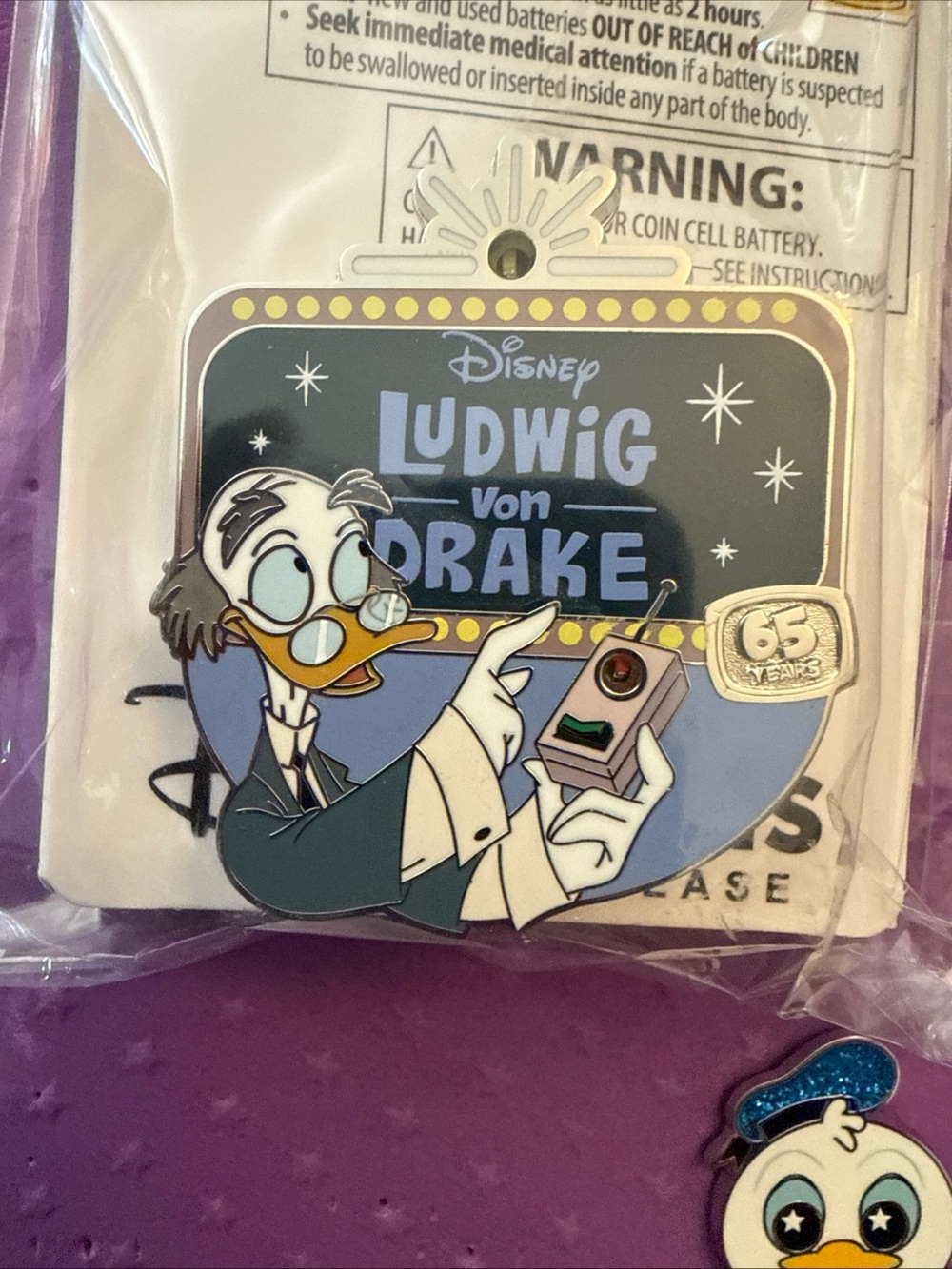 2026 Disney Ludwig Von Drake 65th Anniversary Light Up Limited Release Pin